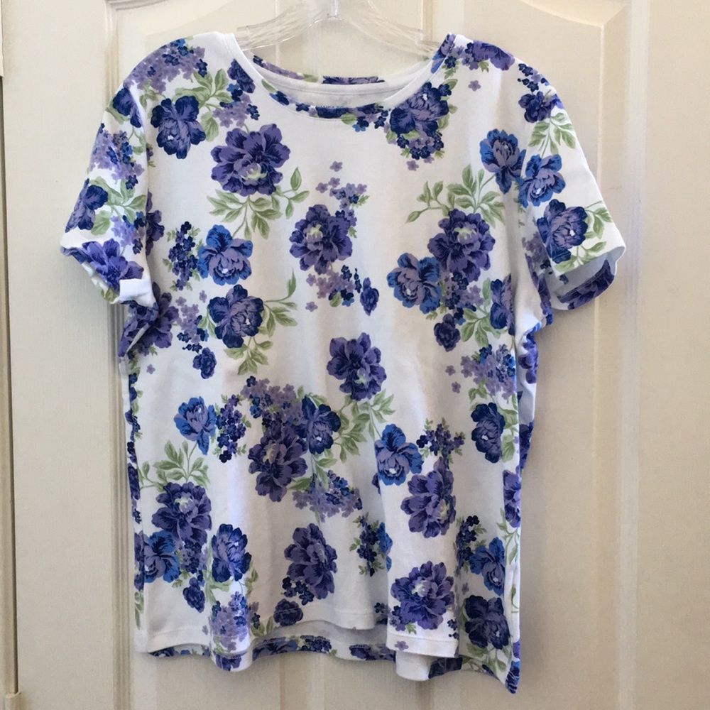 Ladies’ Laura Scott SS Floral Print Top (XL)
